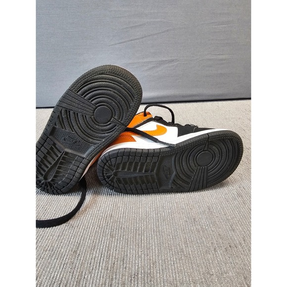 Kids Air Jordans Toddler Shoes Black Orange White Leather Basketball Sneakers 7C - Picture 6 of 6